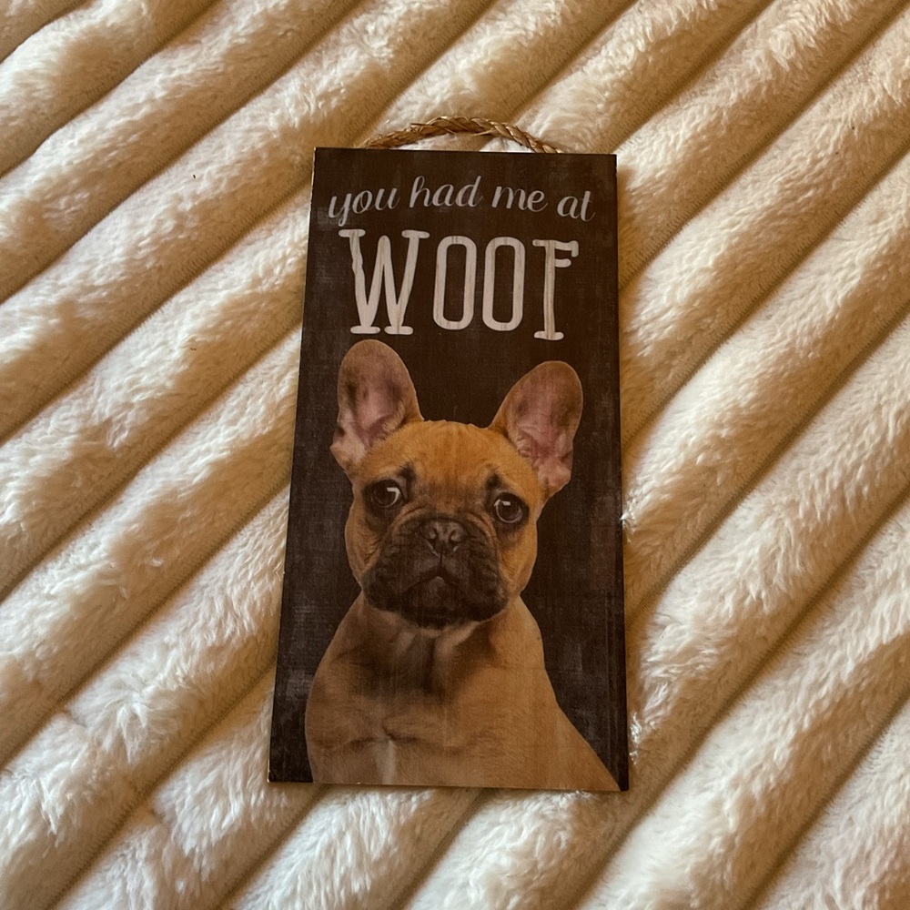 Woof Dog Wall Art Decor - Tan and Brown